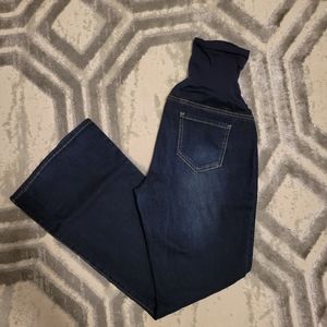 Size Large (12-14) Indigo Blue Maternity Bootcut Jeans